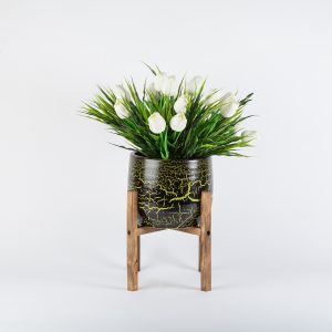 Aura Tombul Çatlak Ahşap Standlı 18cm